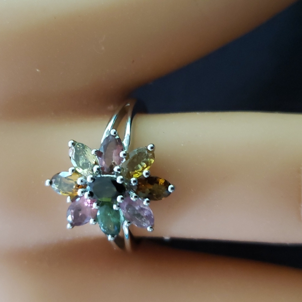 Natural tourmaline ring